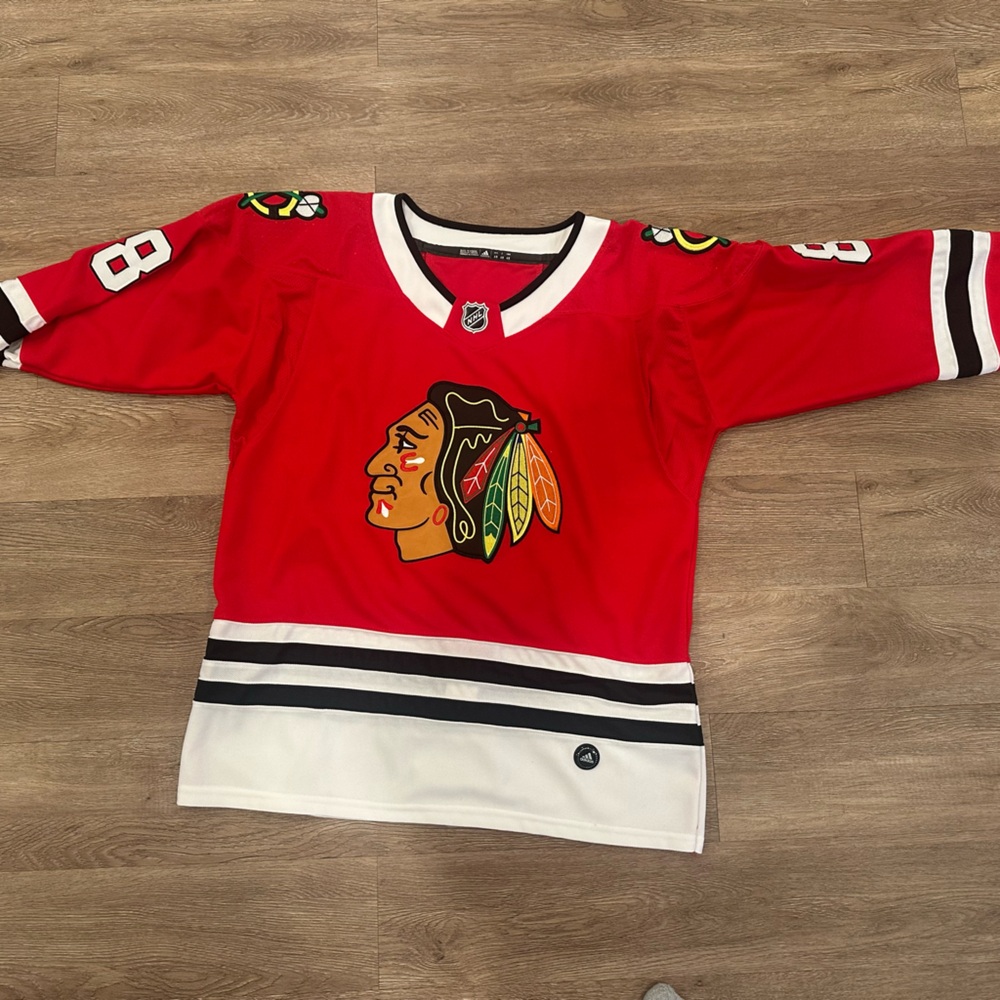 Blackhawks Adidas Red and Black Jersey